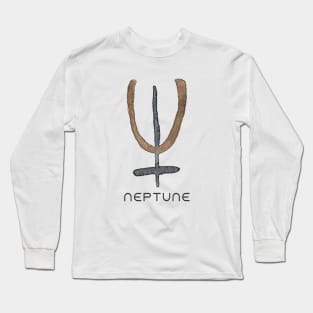 NEPTUNE - WATERCOLOR SOLAR SYSTEM SYMBOL Long Sleeve T-Shirt